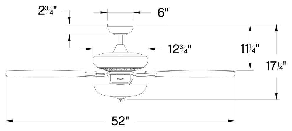 Hinkley Highland Illuminated Highland 52" Led Fan, Matte Black