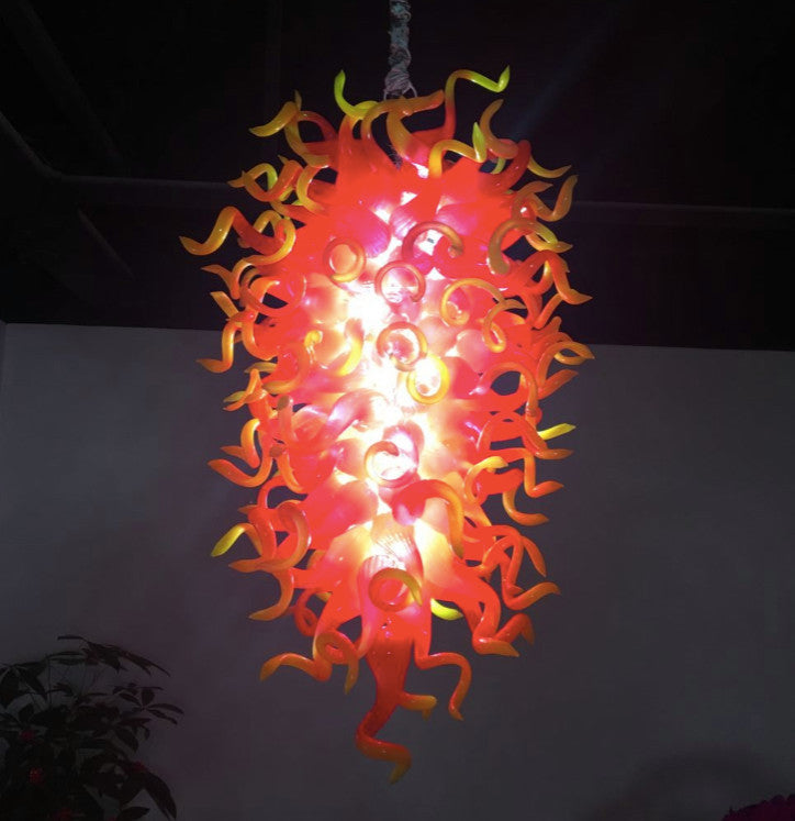 Artemis Lemon Yellow Orange Art Glass Lighting