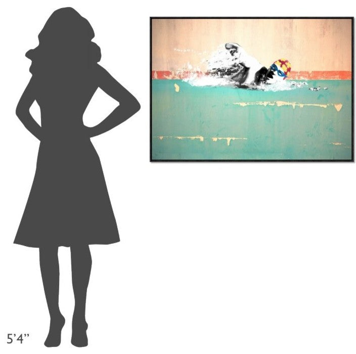 "Swim on! Bronx, NYC" Framed Canvas Giclee by Masterfunk Collective, 41x29"