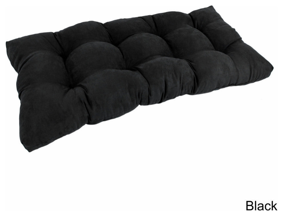 42"x19" Squared Micro Suede Tufted Loveseat Cushion, Black
