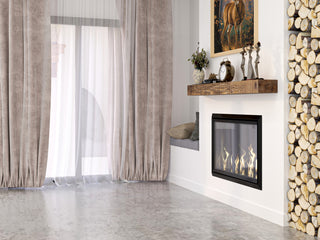 Solid Beam Fireplace Mantel Shelf, Aged Oak, 60"