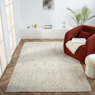 Brynn Light Gray/Ivory Minimal Abstract Indoor Area Rug, 2' x 3'