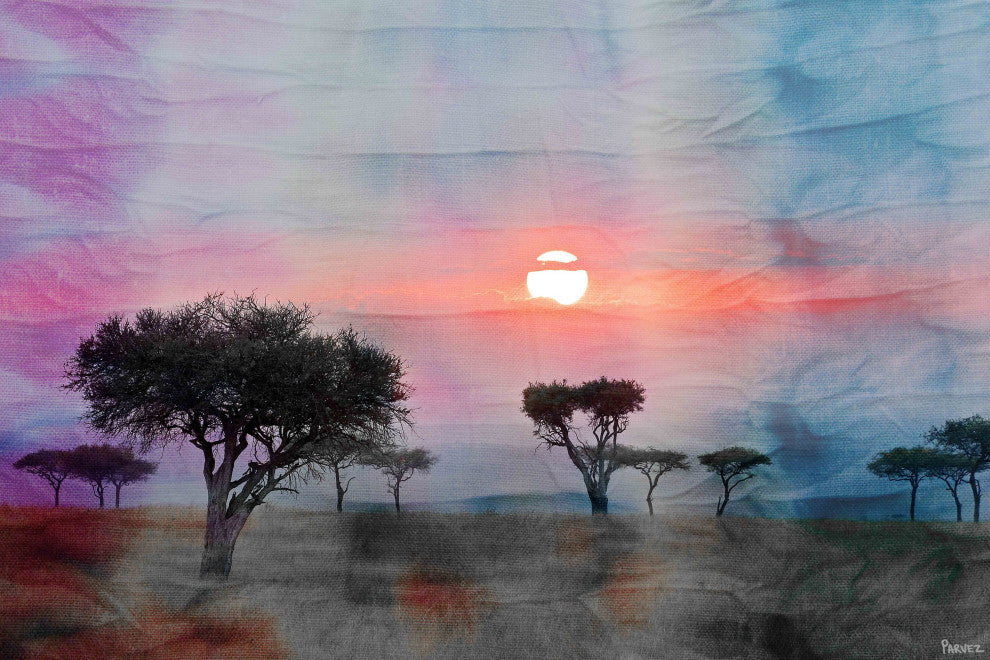 "Plains Sunset" Print on Canvas, 36"x24"