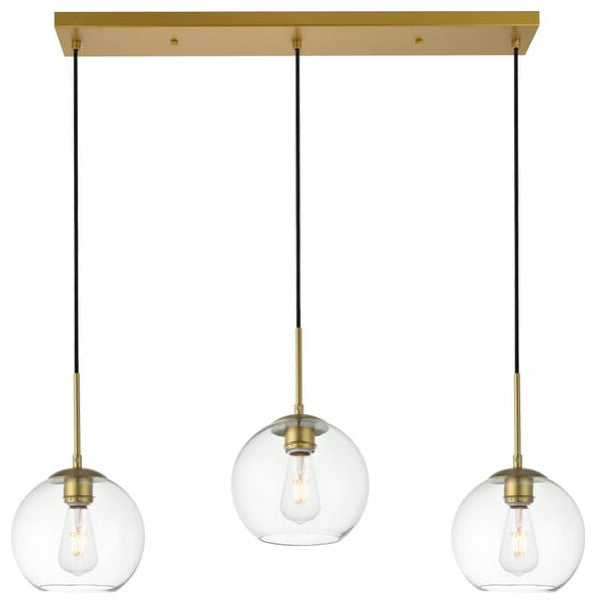 Elegant Lighting BAXTER Three Light Pendant LD2236BR