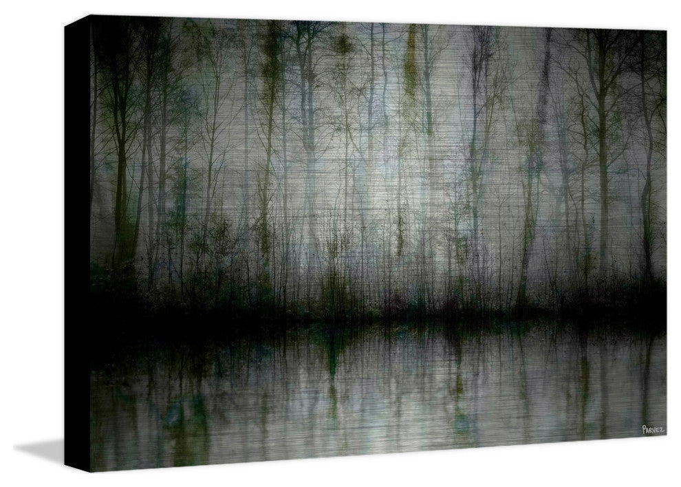 "Wispy Trees" UV Ink Print on Brushed  Aluminum, 36"x24"
