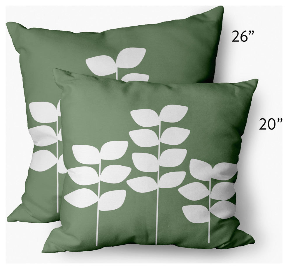 Simple Stems Decorative Throw Pillow, Muted Green, 26"x26"