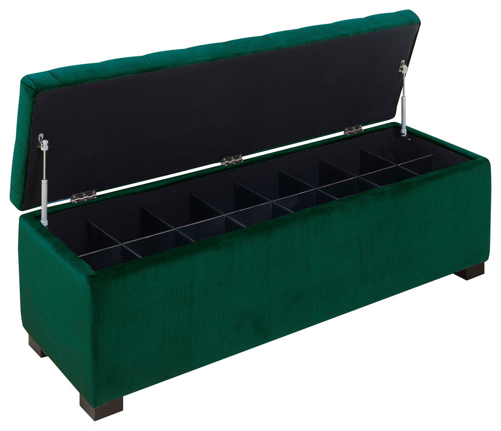 Picket House Furnishings Carson Shoe Storage Bench, Emerald