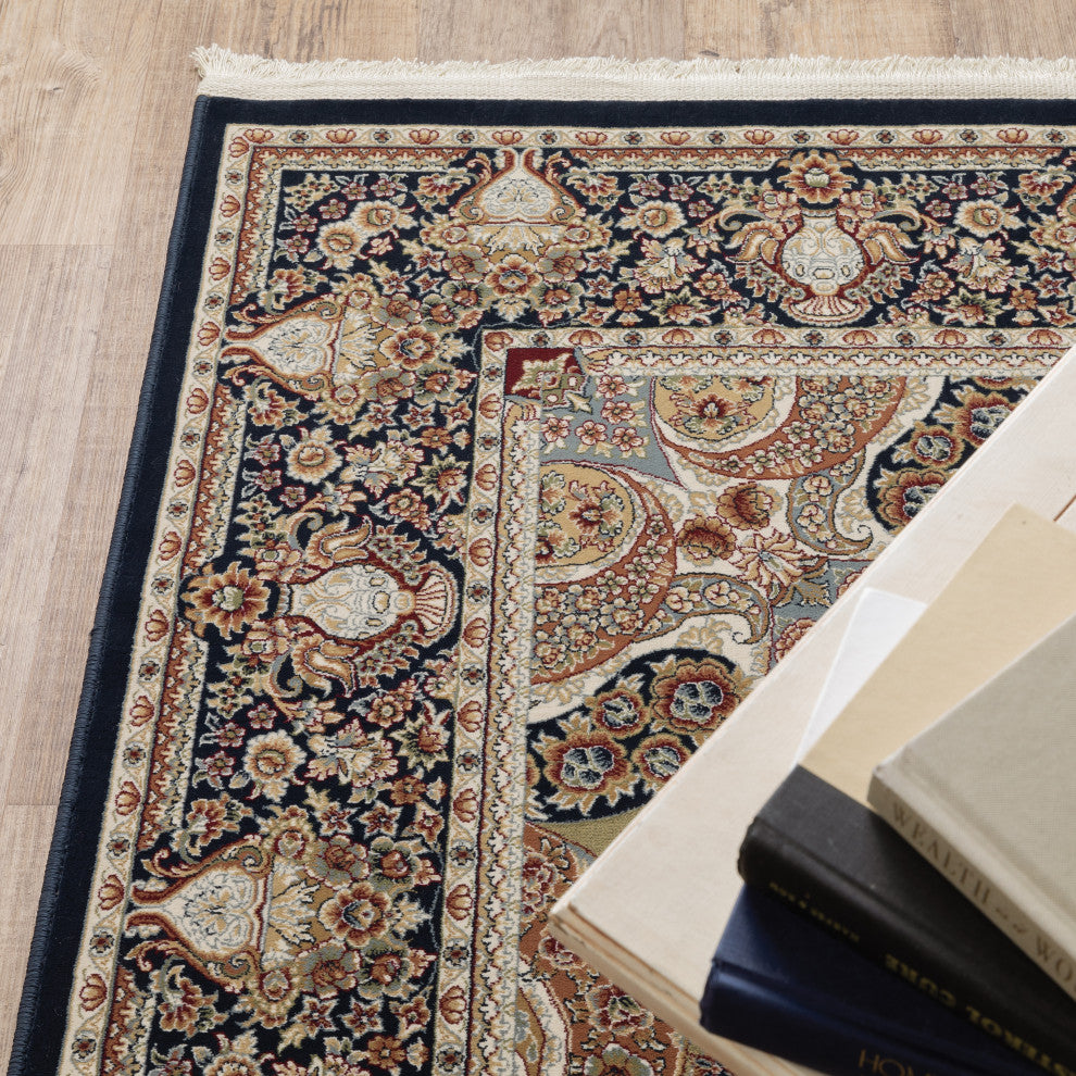 Mackenzie Medallion Star Indoor/Outdoor Area Rug, Navy, 2'3"x10'