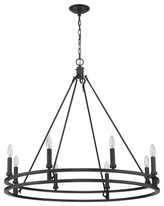 Z-Lite 4005-8 Dennison 8 Light 36"W Ring Chandelier - Matte Black