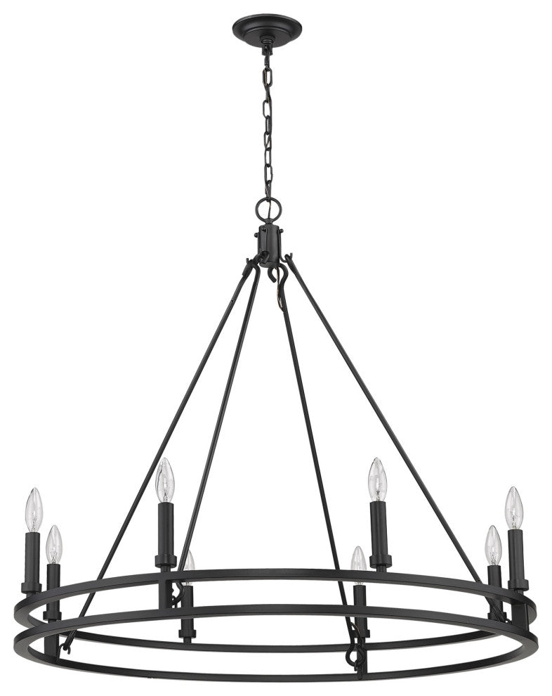 Z-Lite 4005-8 Dennison 8 Light 36"W Ring Chandelier - Matte Black