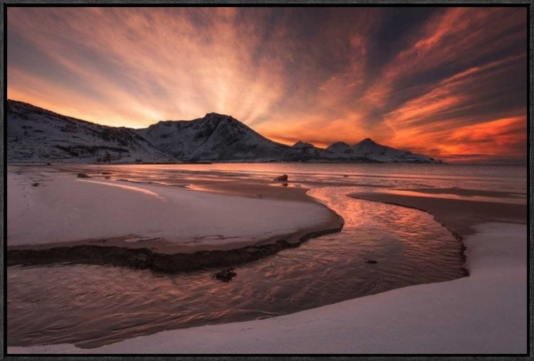 "Golden Sunset" Framed Canvas Giclee by Jaroslav Zakravsky, 31x21"