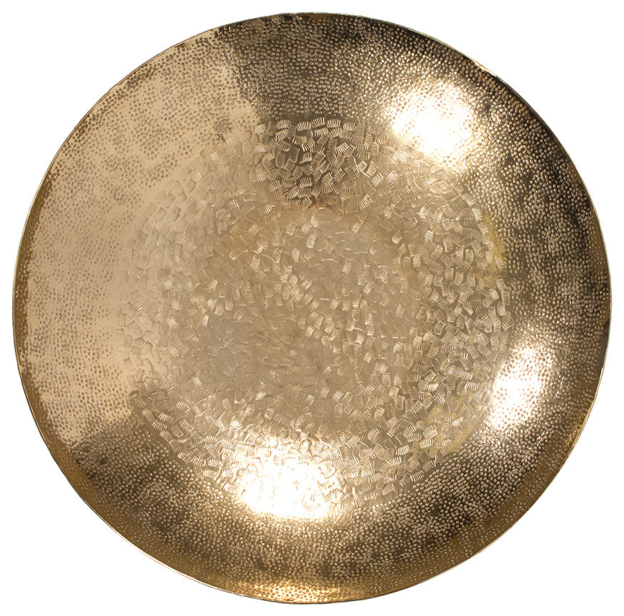 Howard Elliott Gold Aluminum Decorative Bowl with Chisel Texture - Small