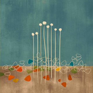 "Scandinavian River Rocks" Painting Print on Canvas by Evelia