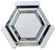 Thassos White Marble Hexagon Georama Mosaic Tile Sagano Vibrant Green, 1 sheet