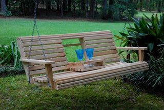 5' Cypress Flip Cup Holder Swing, Early American