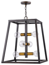 Tiberton 6-Light Oil-Rubbed Bronze Foyer Pendant With Antique Brass Sockets