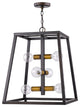 Tiberton 6-Light Oil-Rubbed Bronze Foyer Pendant With Antique Brass Sockets