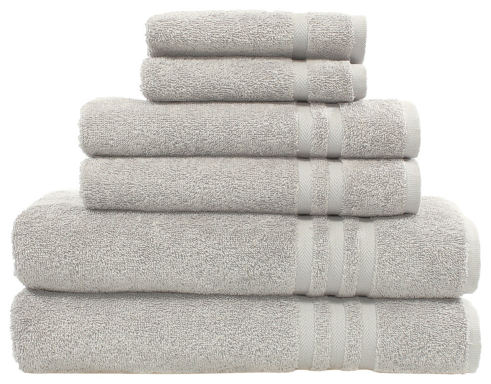 Denzi Towel Set, Gray, 6 Piece