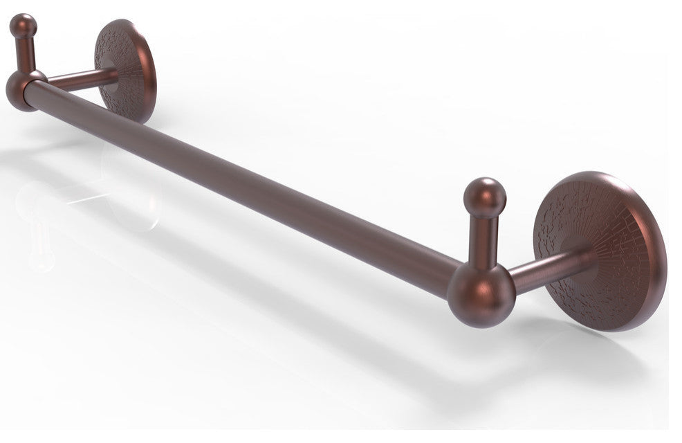Prestige Monte Carlo 18" Towel Bar with Integrated Hooks, Antique Copper