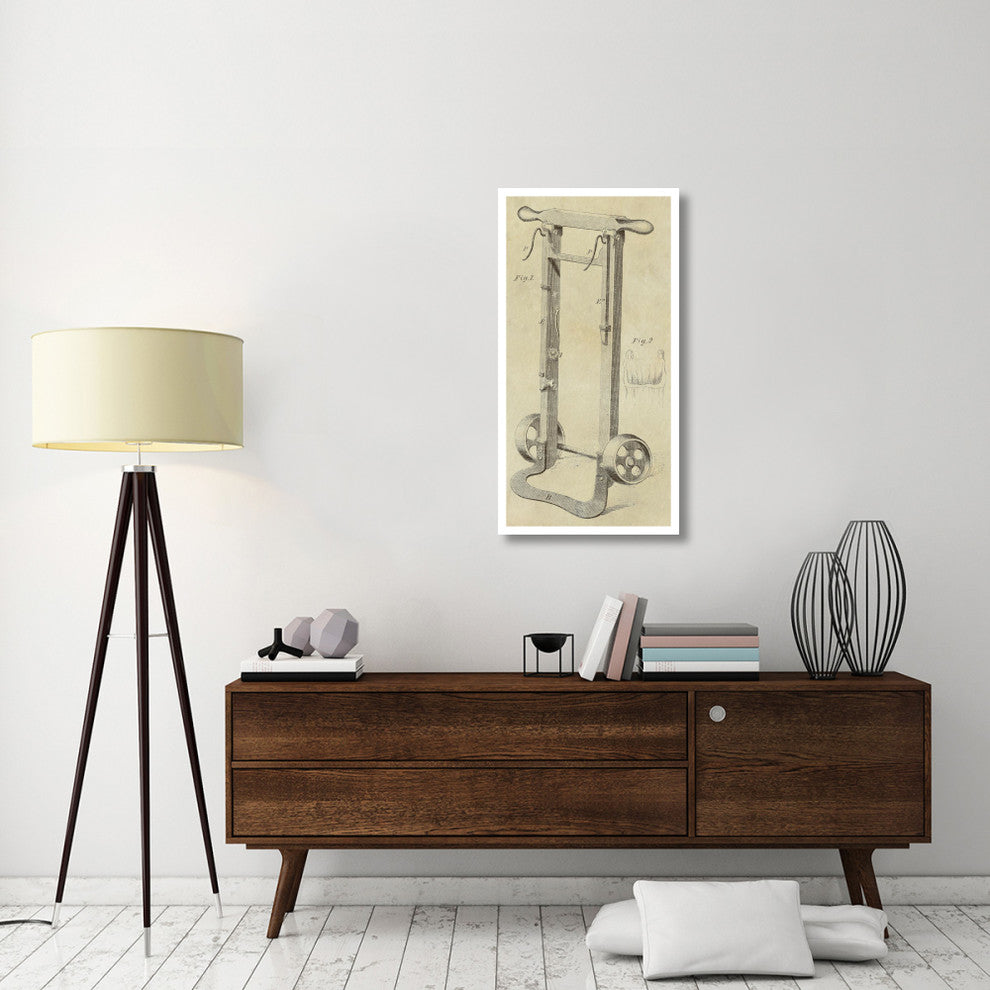 "Hamper Hand truck for Moving Fabric" Digital Paper Print by Inventions, 22"x42"
