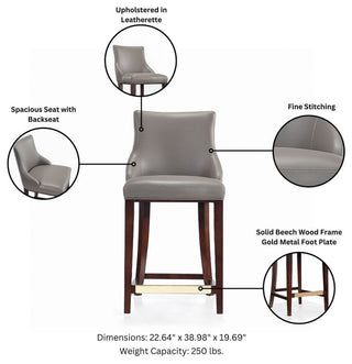 Manhattan Comfort Shubert Counter Stool, Dark Taupe, Single