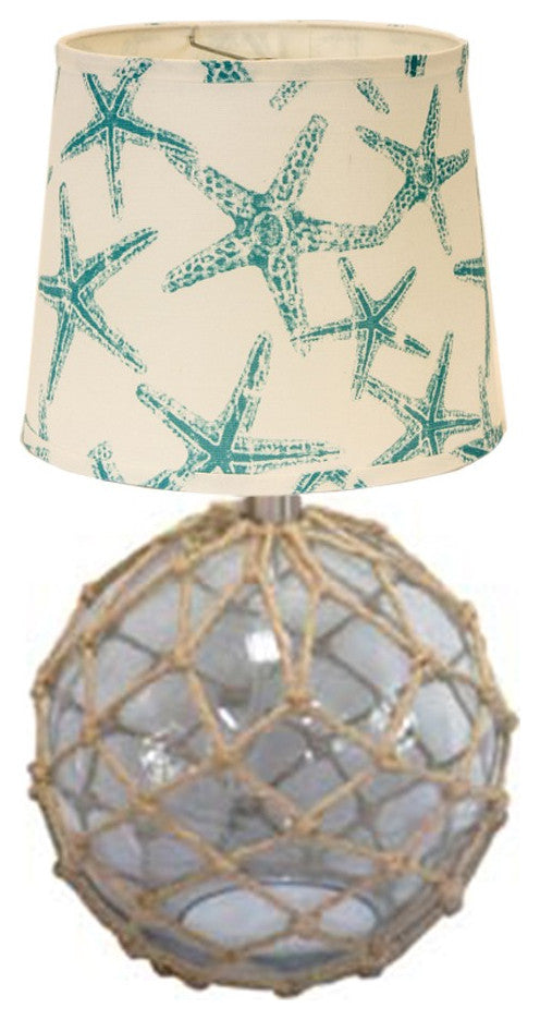 Cape Netted Glass Teal Starfish Accent Lamp