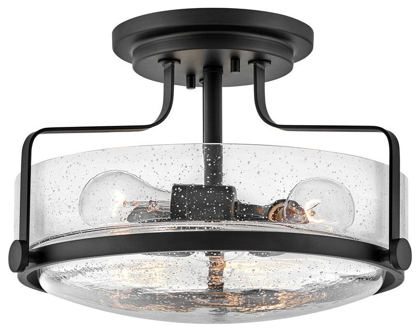 Hinkley Harper 14.5" Semi-Flush Ceiling Light, Black
