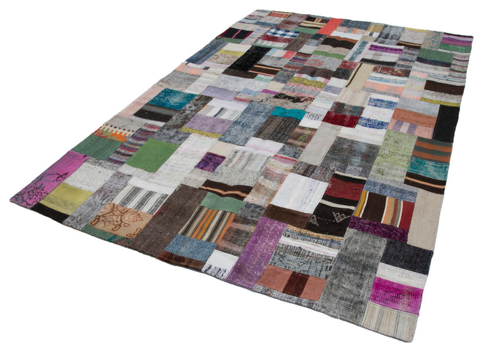 Rug N Carpet - Handmade Turkish 6' 7'' x 10' 0'' Vintage Patchwork Kilim Rug