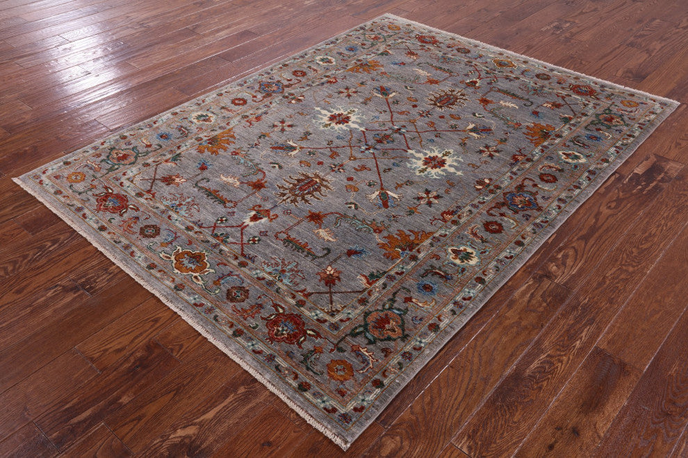 Persian Tabriz Handmade Wool Rug 5' 2" X 6' 11" Q9677
