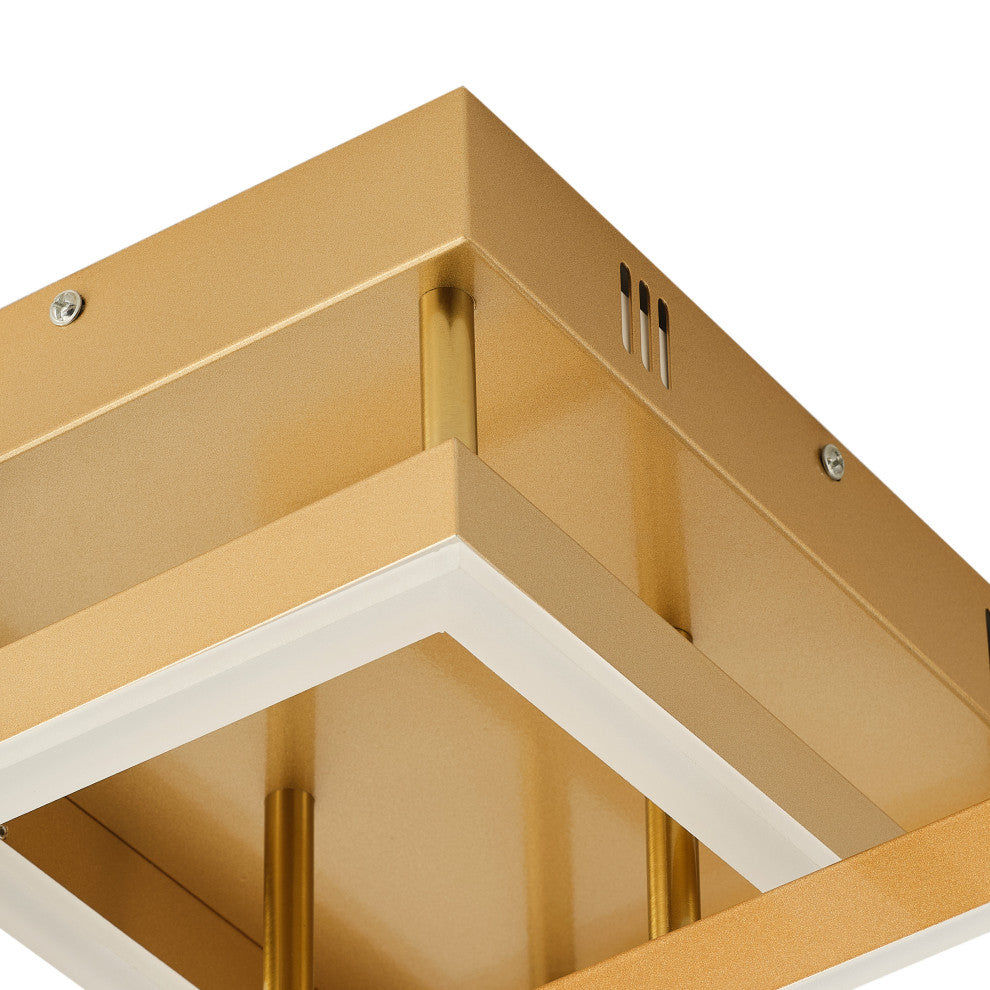 Classic 3-Rectangle Dimmable LED Semi Flush Mount Ceiling Light