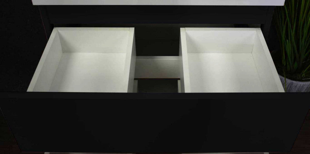 Salt 18Dx30" Floating Bathroom Vanity, Cabinet Only, Black