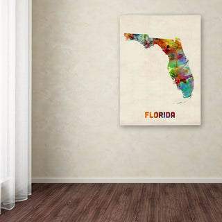 'Florida Map' Canvas Art by Michael Tompsett