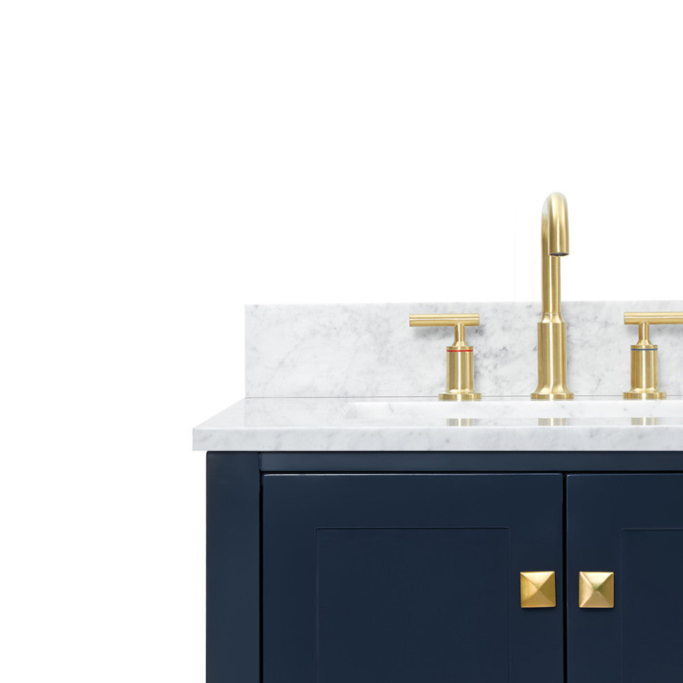 ARIEL Cambridge 61" Rectangle Sinks Bath Vanity Carrara Marble