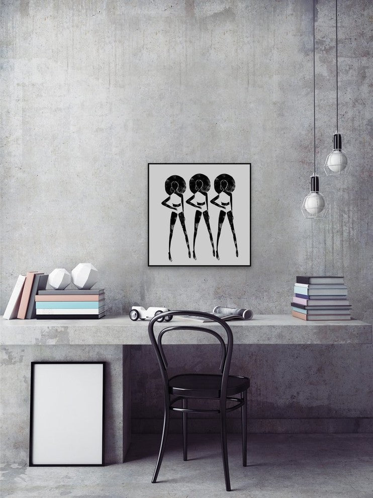 "Pose Elegante" Floater Framed Painting Print on Canvas, 16"x16"