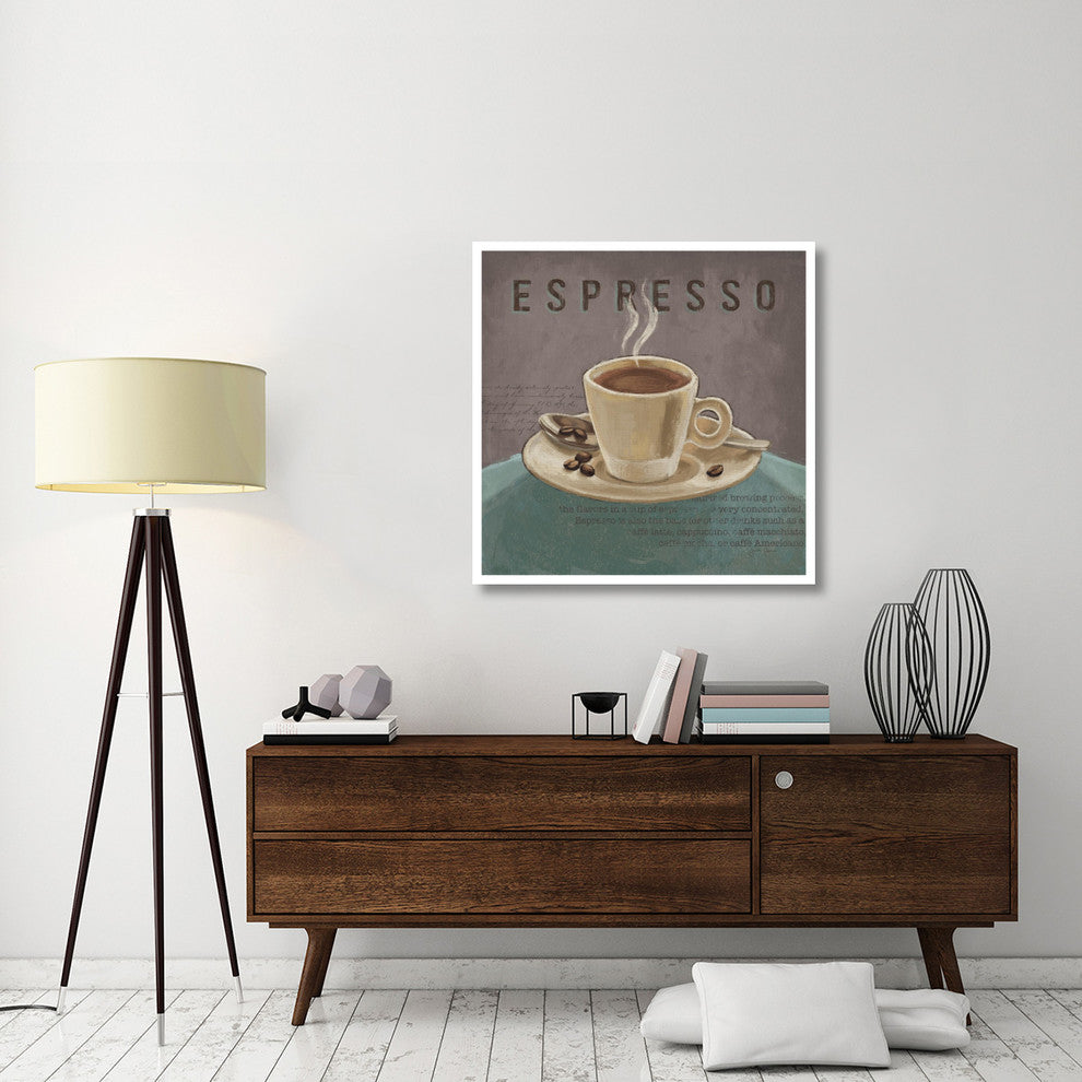 "Coffee and Co III Teal and Gray" Digital Paper Print by Janelle Penner, 38"x38"