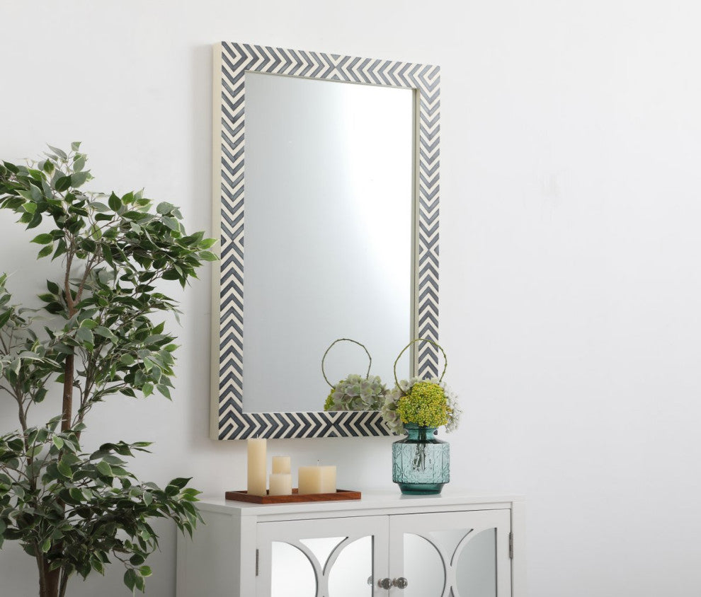 Omar Rectangle Mirror, 28", Chevron