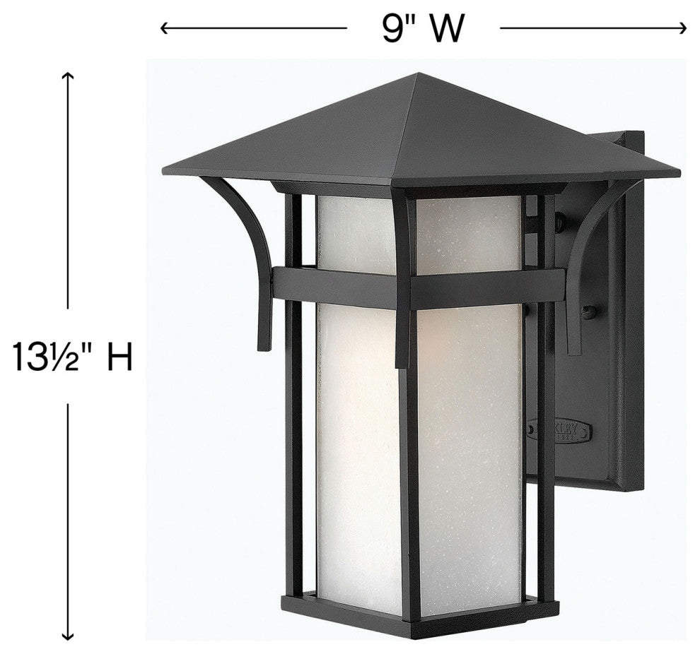 Hinkley Harbor Medium Wall Mount Lantern, Satin Black