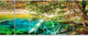 Colorful Lake with Tree Trunks, Landscape Canvas Wall Art, 70"x28", 6 Panels