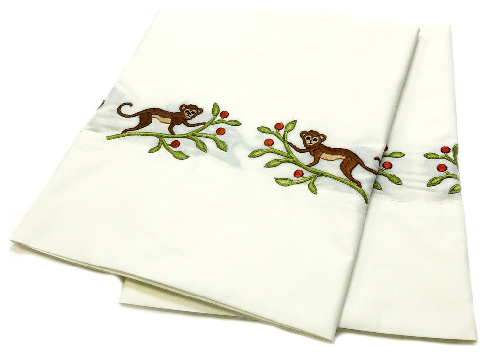 Monkey Jungle Pillowcases, Set of 2, King