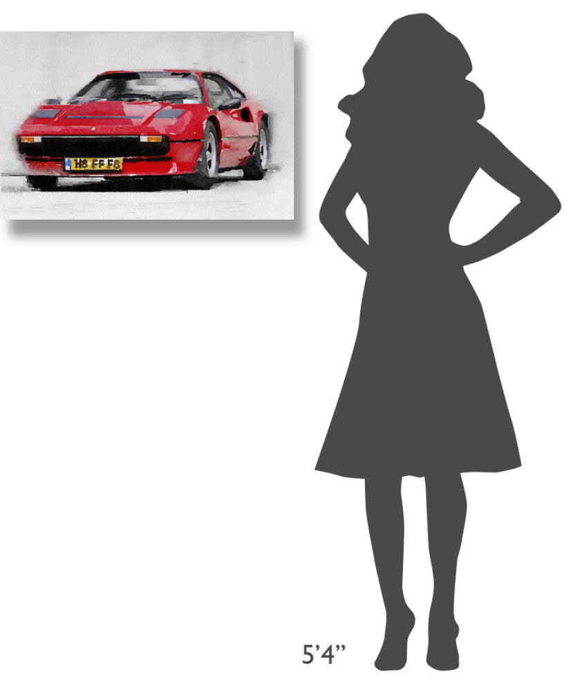 "Ferrari 208 GTB Turbo Watercolor" Fine Art Print