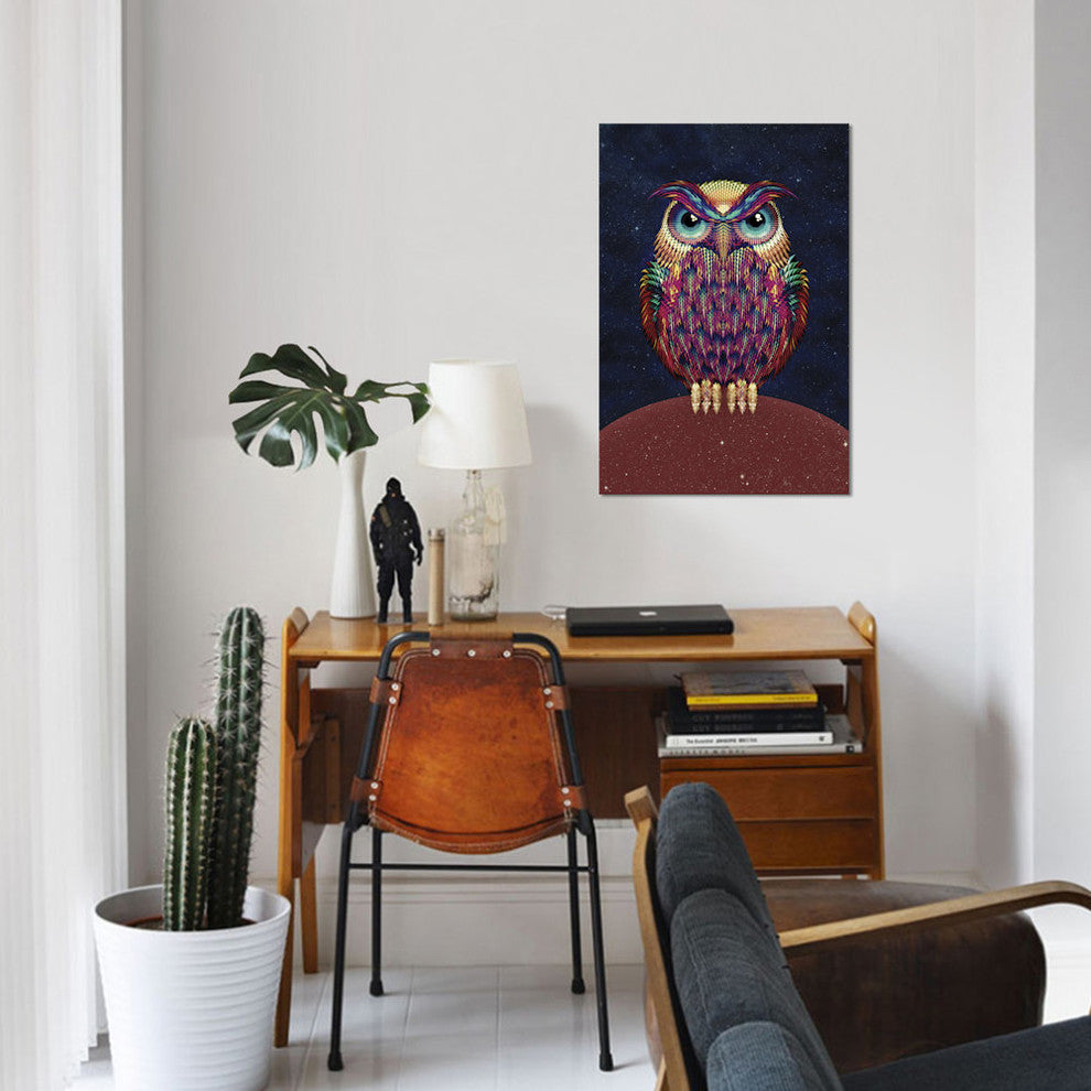 "Owl #2" by Ali Gulec, Canvas Print, 18"x12"