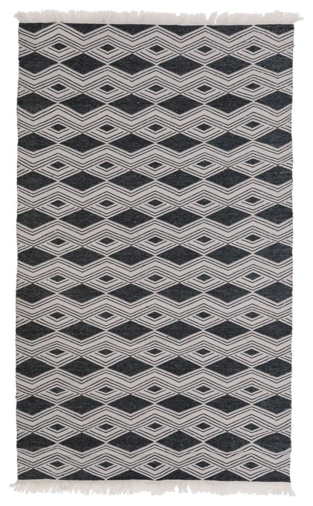 Classic Home Indoor/Outdoor Banning Charcoal 5x8 Rug