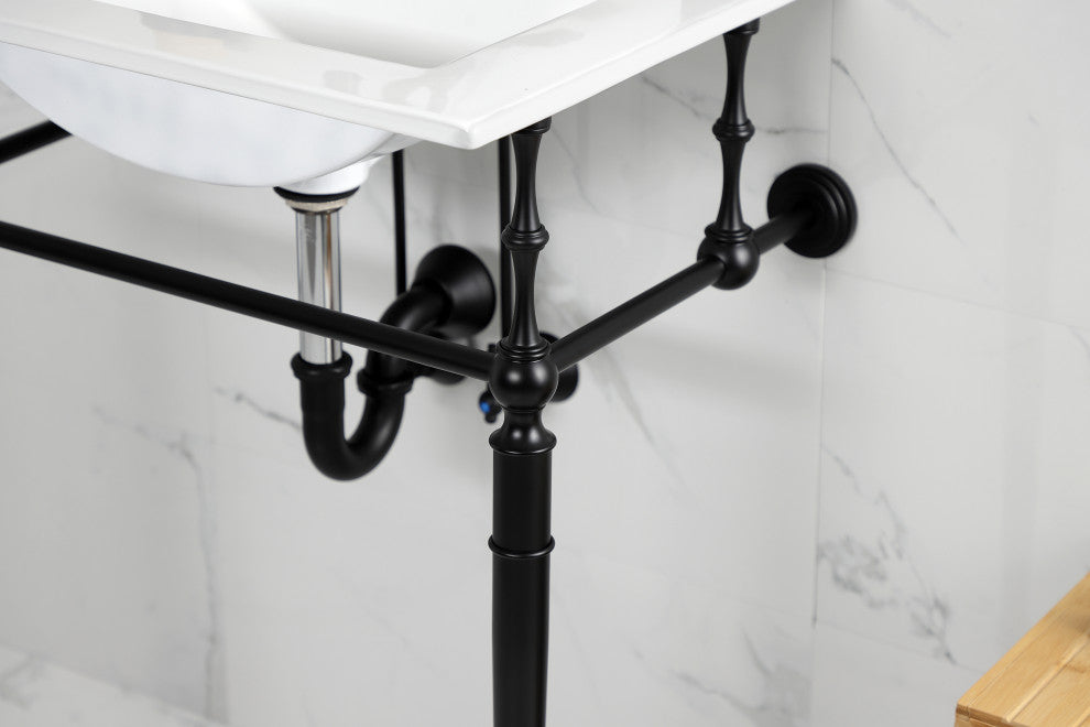 Fauceture KVPB24187W1MB 24" Console Sink, Legs, Single Hole