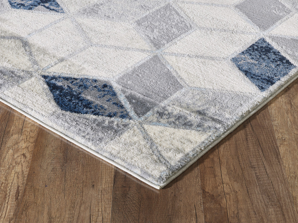 Abani Arto ART120A Geometric Cubes Neutral Grey Area Rug