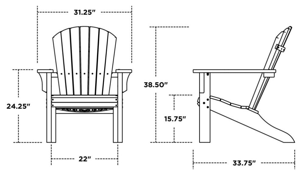 Polywood Seashell Adirondack, Green