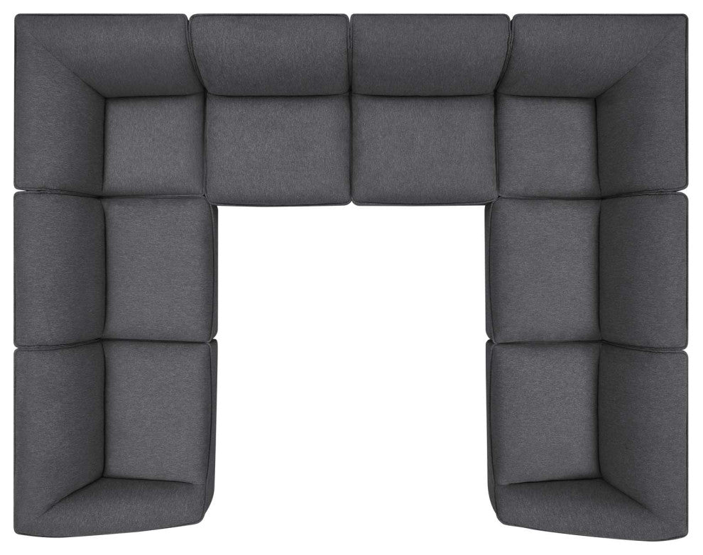 Sectional Sofa Set, Fabric, Dark Gray, Modern, Living Lounge Hospitality