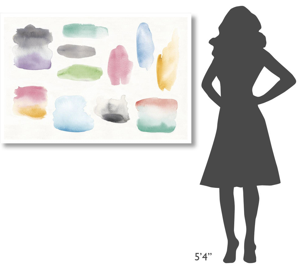 "Watercolor Swatch Bright" Digital Paper Print by Elyse DeNeige, 50"x34"