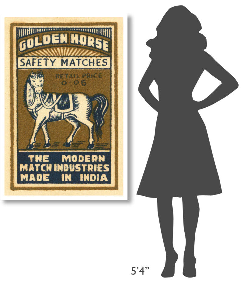 "Golden Horse Safety Matches" Digital Paper Print by Phillumenart, 31"x46"