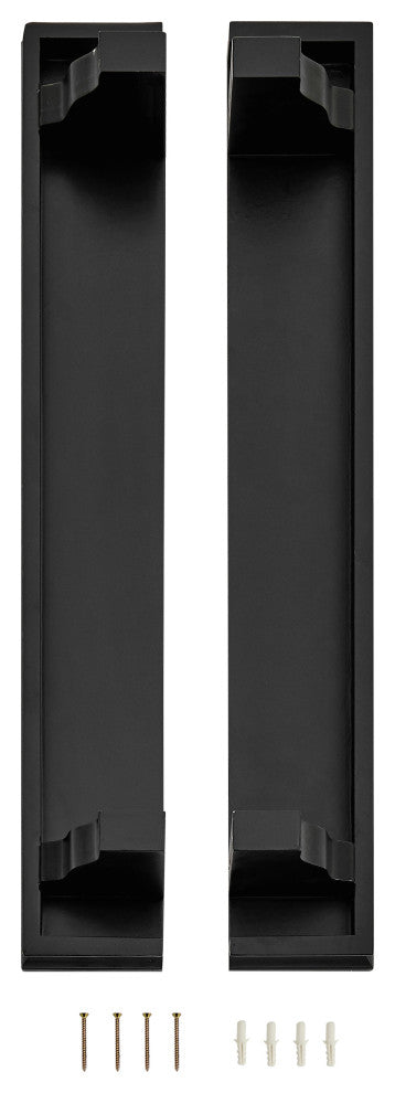 Danya B. Decorative 24" Floating Wall Decor Display Shelves, Set of 2, Black