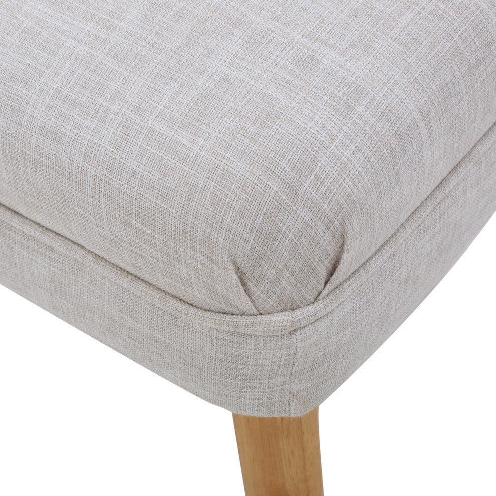 GDF Studio Dumont Mid Century Modern Fabric Ottoman, Beige